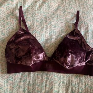 Victorias Secret Velvet Bralette in Purple